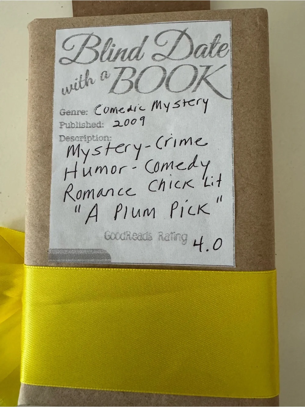 Blind Date with a Book Gift Wrapped with Yellow & Orange Accent